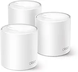TP-Link Deco X1500 (3-Pack) – WiFi 6 AI Mesh System, AX1500 Dual Band 2.4 GHz/5 GHz, Coverage up to 600 m², 3X Gigabit Ports per Unit, Band 160MHz Channel, ODFMA, 1024QAM, White