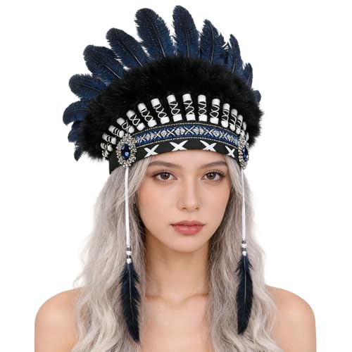 Accessoire cheveux traditionnel à plumes confortable et ajustable