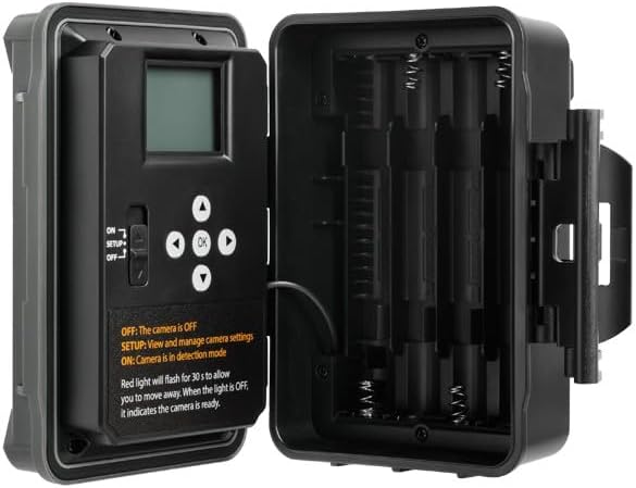 SPYPOINT Force 24 Trail Camera internal view with screen and battery compartment