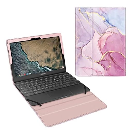 Fintie Capa para Samsung Chromebook 4 XE310XBA de 11,6 polegadas - Capa de couro PU premium compatível com Samsung Chromebook 3 XE500C13 e Chromebook 2 XE503C12/XE500C12, mármore brilhante