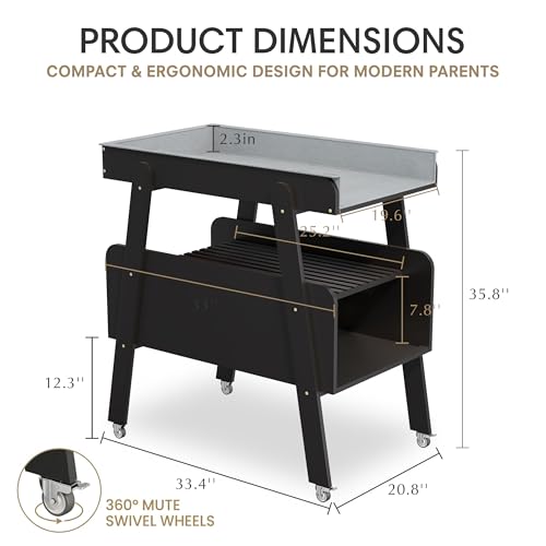 50% Off Diaper Changing Station with Wheels & Storage