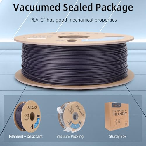 Image of 3DHoJor Carbon Fiber PLA Filament 1.75mm Purple 1KG, PLA-CF Filament 3D Printer Filament Dimensional Accuracy + /- 0.03mm, Fits for Most FDM 3D Printers-Purple