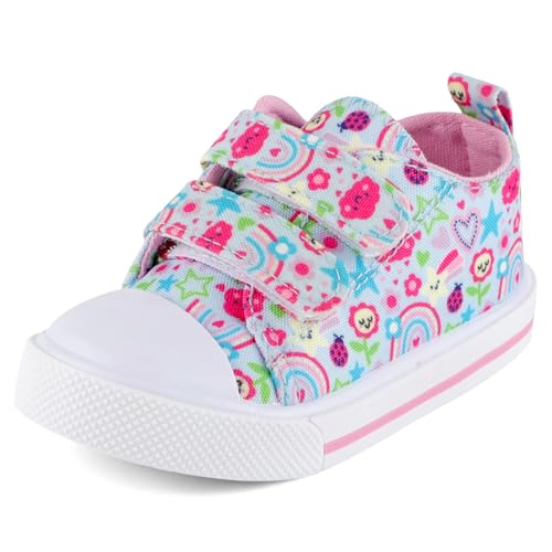 Cheerful Mario 1 5 Año Bebe Niña Zapatos de Lona Zapatillas Casual Deporttivas Patrones Lindos Suaves y Transpirables Flores Azul Claro 24 EU