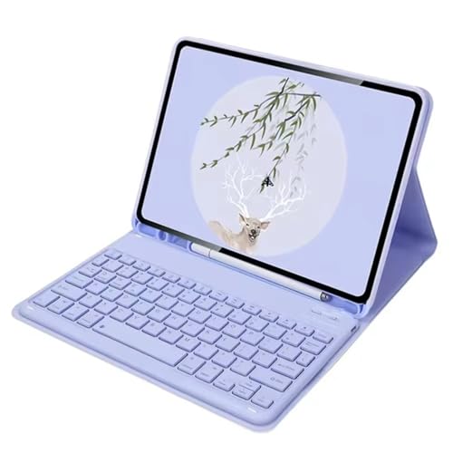 IPad 9.7�C���` ��6���� (2018�N)�A��5���� (2017�N)�AAir 2 (2014�N) �p�L�[�{�[�h�P�[�X�A�}�O�l�b�g�����E�\�ȃ��C�����XBluetooth�L�[�{�[�h�y�y�����ĕt���z,Purple 1