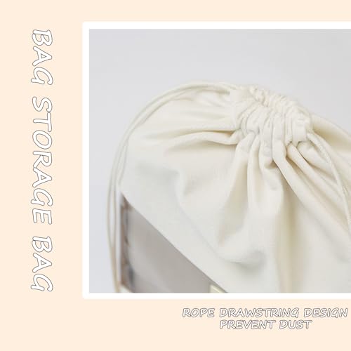 Lckaey handbags Dust Bags for Purse and shoes-grade suede velvet Clear tote bag dust Storage Bags 3 Pack Y100beige-L4