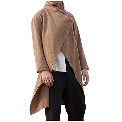 Ymosrh Men's Winter Dress Coat Trench Slim Fit Lightweight Long Jacket Casual Overcoat Men, L-5XL2