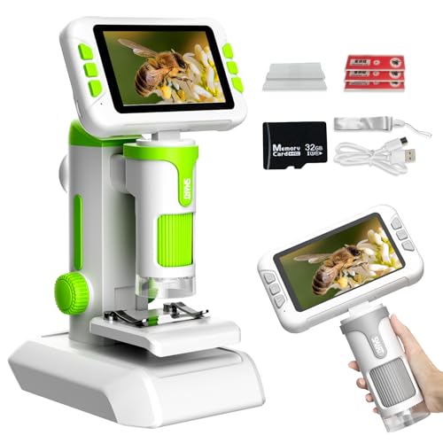PYRODUM Microscope Enfant Portable 1600x Zoom, 4