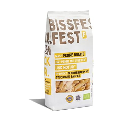 Bissfest BIO Penne Rigate Pasta aus Gragnano 12x500g - Original Italienische Pasta aus traditionellem Herstellungsverfahren - Nudeln aus 100% Italienischem Weizen Cover