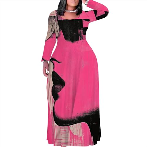 Image of PinkPatty Women's Plus Size Long Sleeve Maxi Dresses T Shirt Boho Fall Dress with Pockets