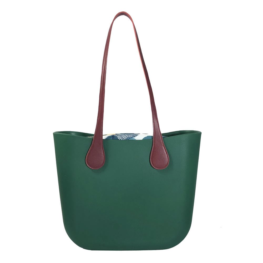 LIUXIN Bolso de Mano 3 en 1 de 85 cm con Asas + Bolso de Mano clásico + Inserto de EVA Impermeable para Playa para Mujer, Bolso de Mano Estilo Obag de Silicona