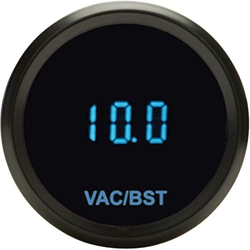 Dakota Digital Round Vacuum/Boost Gauge, 2-1/16", Black, Teal - Compatible with Most Vehicles