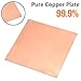 GOONSDS T2 Copper Sheet Plate DIY Handmade Material Pure Copper Tablets Material for Industry Mould Or Metal Art 1Pc,2.5mmx300mmx300mm