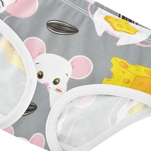 Cotton Girls Underwear Toddler Cute Cartoon Mice Cheese Grey Cute Panties Girl Stylish Briefs Underpants 2t4
