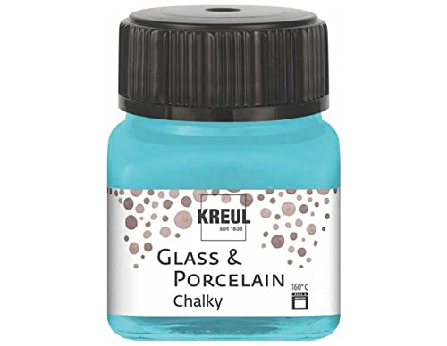 KREUL 16638 - Vidrio y Porcelana Chalky Ice Mint, 20 ml vidrio, suave - pintura mate al agua para vidrio y porcelana, de secado rápido, opaca