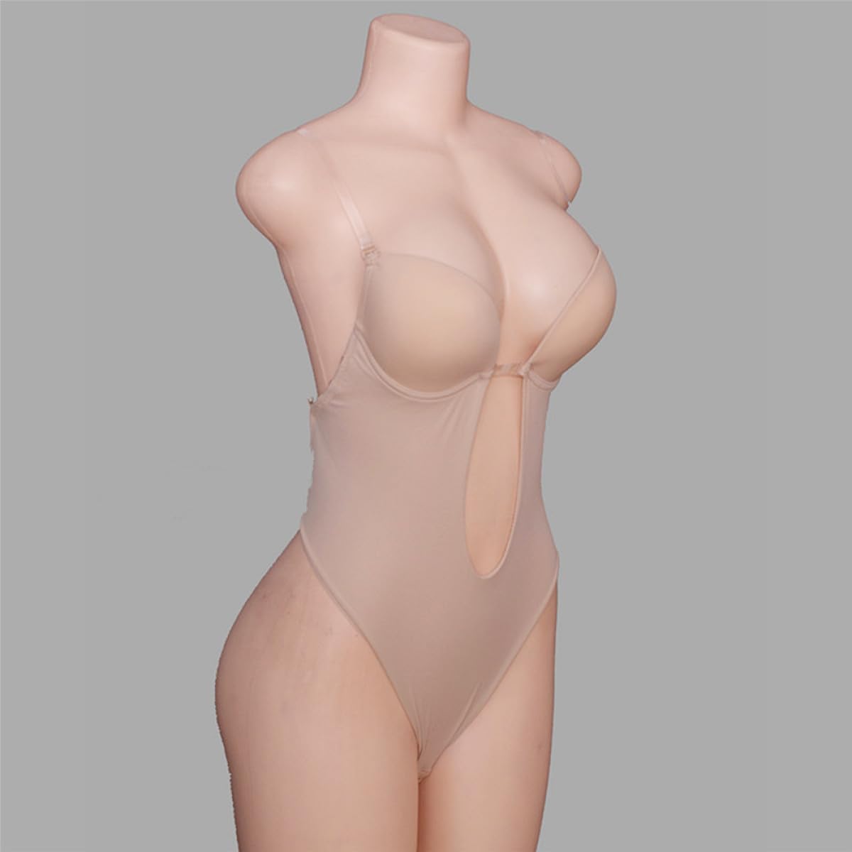 PATKAW Busto Modellante Invisibile Donna Xl in Nylon Beige | Schiena Scoperta, Elasticità Traspirante, Controllo Muscolare, Taglio Aderente