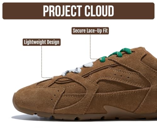 Image of Project Cloud Leather Barefoot Shoes Women - Memory Foam Lace-Up Womens Sneakers - Lightweight & Non Slip Womens Shoes Casual - All-Day Women's Fashion Sneakers for 2026