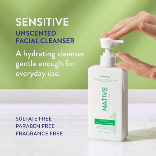 Native Sensitive Face Wash, Facial Cleanser with Aloe and Vitamin B3