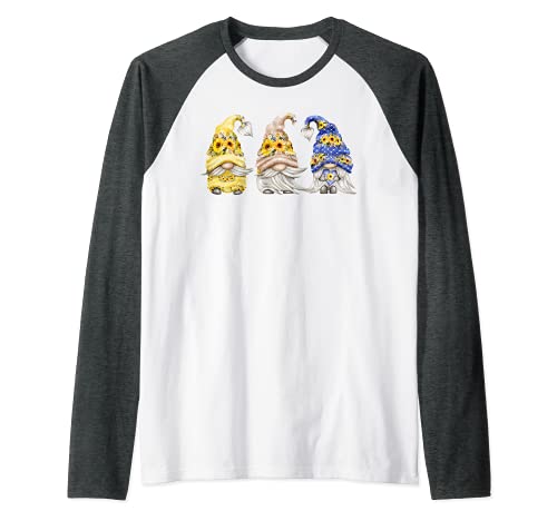 SUNFLOWER Gnome Raglan Baseball Tee, Grey