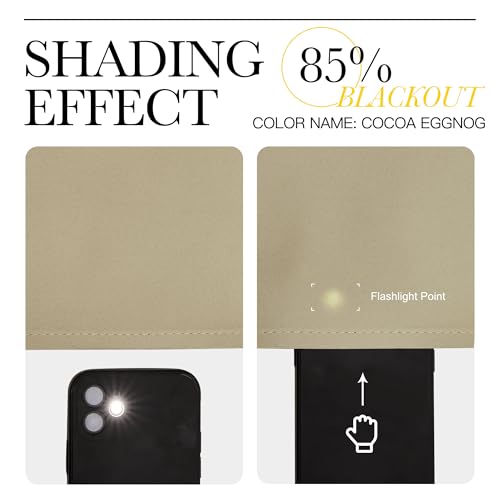 Image of NICETOWN Thermal Insulated Grommet Room Darkening Curtains /Draperies /Panels for Bedroom (Cocoa Eggnog, 2 Panels, W42 x L63 inches)