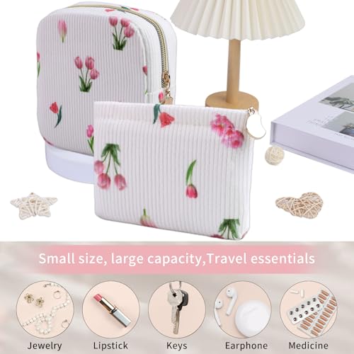 Image of 2-Pack Period Bag for Women Girls, Portable Corduroy Sanitary Napkin Storage Bag Period Pouch Small Discreet Menstrual Pouch, Sanitary Pads Bag Period Kits Tampons Holder for First Period
