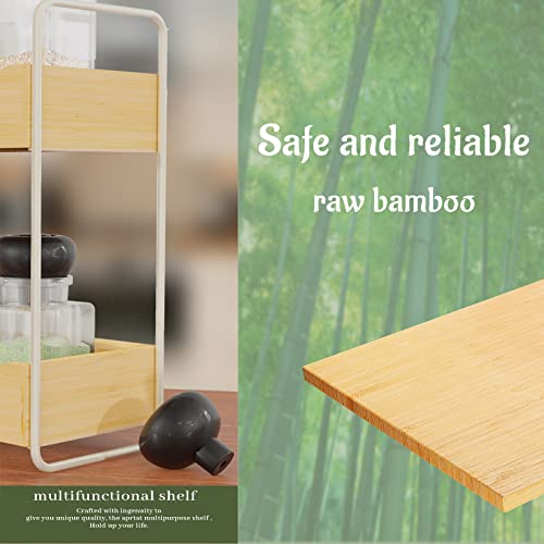 Aprtat Bamboo Bathroom Countertop Organizer, 2 Tier Bathroom Tray, Countertop Storage Shelf, Standing Rack Cosmetic Holder, Spice Rack For Makeup Cosmetic Perfume Skincare Bathroom Supplies And More #TOP4