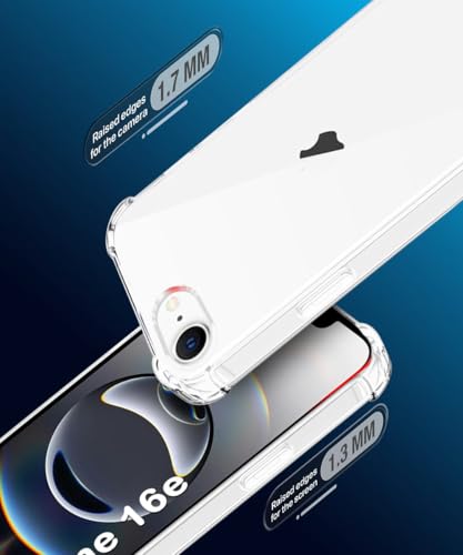Image of WOW IMAGINE Clear Back Cover Case for iPhone 16e | iPhone 17e | Shockproof Soft TPU Case | Cushioned Edges for Ultimate Protection Back Cover Case - Transparent