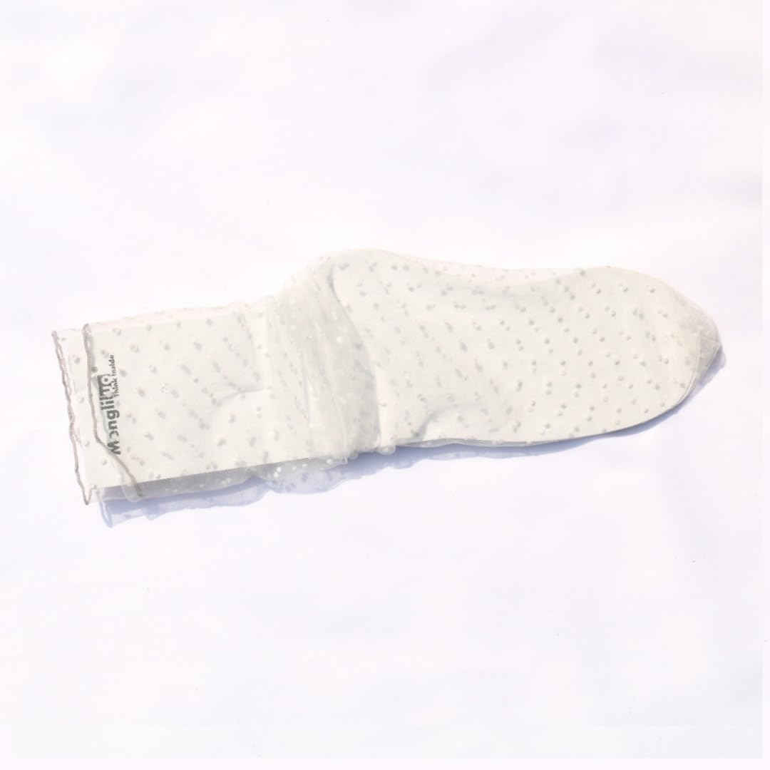 Ulalaza 4 paires de chaussettes en dentelle pailletée étoiles chaussettes de cheville chaussettes transparentes pour femmes filles
