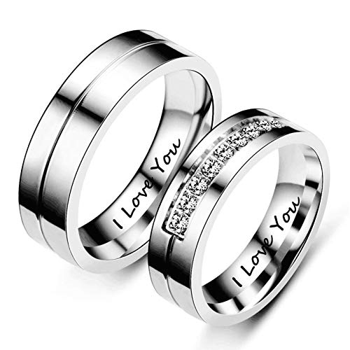 Bague couple alliance acier inoxydable célébrant le grand amour
