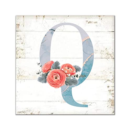 Décoration murale en bois lettre Q style marbre 40,6 cm pour maison salon et chambre
