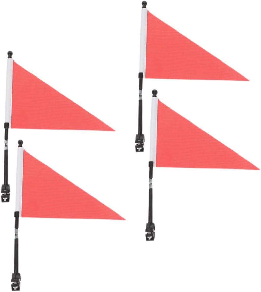Mipcase 4Sets Durable Bike Handlebar Safety Flags Bright and Warning Flags for Cycling Easy to Install Bicycle Safety Accessories for Tricycles and Mountain