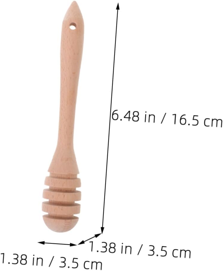 SECFOU 2pcs Wooden Honey Dipper Sticks Natural Wear-resistant Honey Stirring Rods for Tea and Jam for Weddings and Daily Use Easy to Clean and Reusable image 2