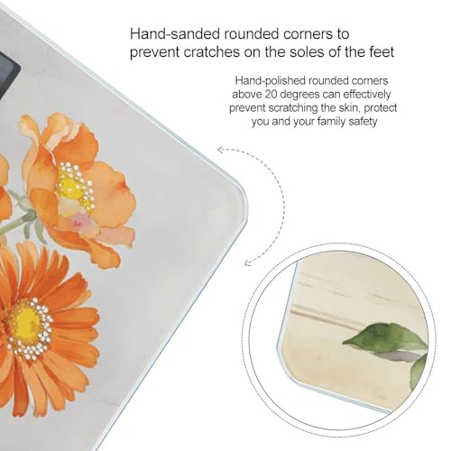 Balanza Digital Corporal Naranja Floral Hasta 180 kg miniatura 4