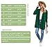 SUEANI Womens Casual Lightweight Long Sleeve Cardigan Soft Drape Open Front Fall Dusters(Medium, Dark Green)