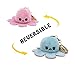 Oktopus wendbarer Schlüsselanhänger niedliches Plüschtier ca 10cm | Tintenfisch | Flip | doppelseitig | Geschenk | Smile | |Kinder | Mädchen | Jungen | stülpen | umkremmpeln | rosa/blau