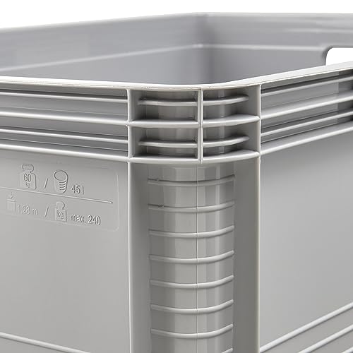 keeeper Transportbox, Stapelbar, Polypropylen, 45 l, Robert, Nordic Grey
