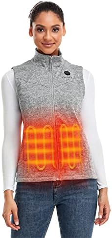 ORORO Women's Heated Vest with Battery - Electric Fleece Vest Base Layer (Grey,M)