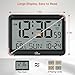 WallarGe Atomic Digital Wall Clock Battery Operated, Self-Setting, Large Display with Temperature, Date, Day of The Week, Silent Wall Mount Digital Clock, 4 Time Zones, DST