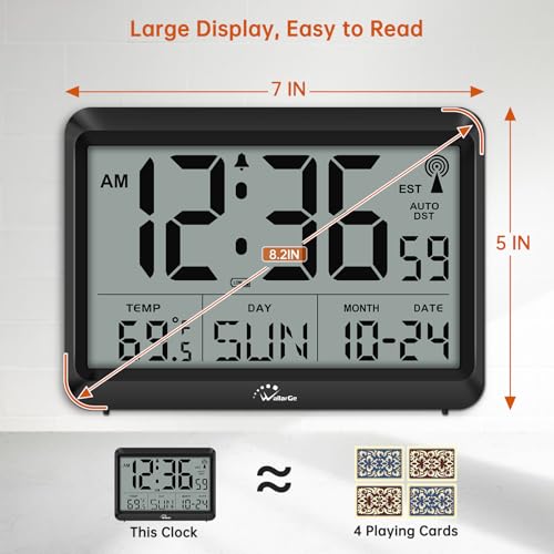 WallarGe Self-Setting Atomic Digital Wall Clock with Auto DST - Image 2