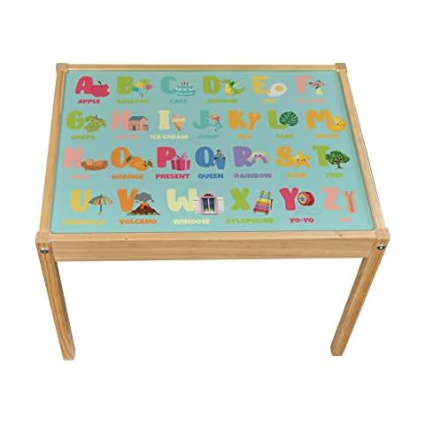 Kids Educational Table Top Sticker ONLY Compatible with IKEA Latt Tables (Object Alphabet) Cover