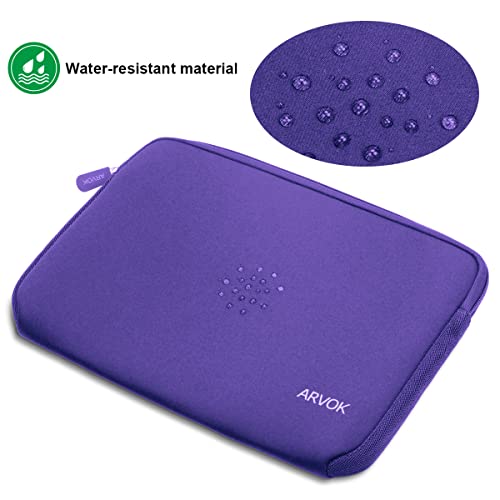 Image of Arvok 11 11.6 12 Inch Laptop Sleeve Case for MacBook Air 12, Water-Resistant Neoprene Notebook Computer Tablet Sleeve, Carrying Bag Cover for Chromebook /HP /Dell /Lenovo /Asus /Acer, Purple