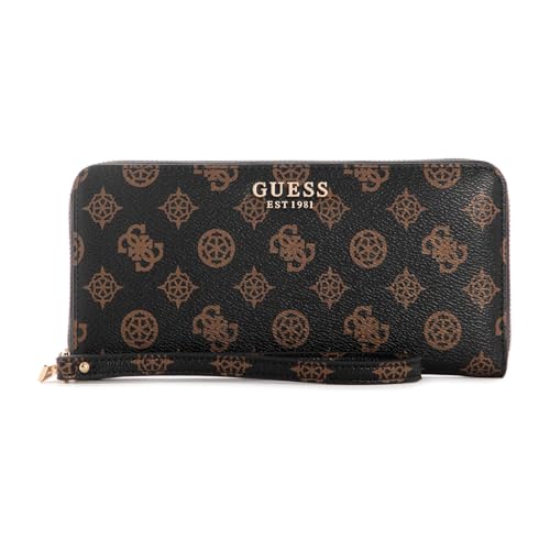 Guess Women Laurel SLG Large Zip Around Bag, Mokka-Logo