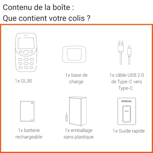 Gigaset GL30 téléphone Senior 4G, Volte, écran 2,2", Bouton SOS, Rouge