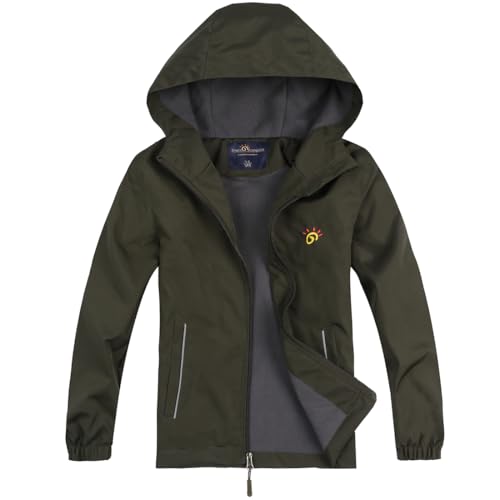 Image of Jingle Bongala Kids Waterproof Rain Jackets Lightweight Raincoats Fleece & Knitted Lining Hooded Windbreaker for Boys Girls