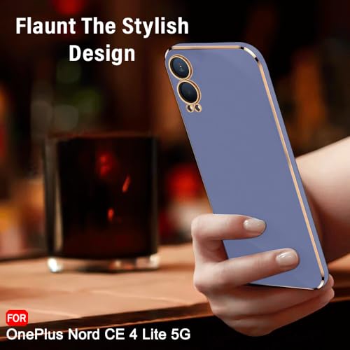Image of TheGiftKart TPU Luxurious Golden-Plated Back Cover Case for OnePlus Nord CE 4 Lite 5G|Raised Lips for Camera & Screen Protection|Shockproof Design|Stylish Back Case for Nord CE4 Lite 5G