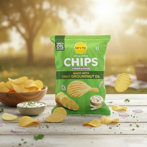 Image of Let's Try Cream & Onion Chips 41g