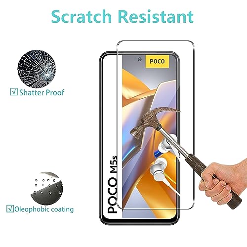 Pack of 3 screen protectors compatible with Xiaomi Poco M5s tempered glass film, anti-scratch, 9H hardness - Image 3