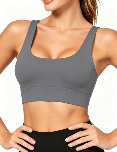 Image of Buauty Sports Bras for Women, High Support Sport Bra Workout Built in Bra Scoop Neck U Back Yoga Sports Bra