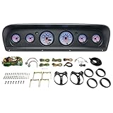 GlowShift 6-Gauge Cluster Package Fits Ford F-100 Truck 1967-1972 - White 7 Color Speedometer, Tach, Oil Pressure, Water Coolant Temp, Fuel Level & Volt Gauges - Direct Fit Dashboard Panel Pod