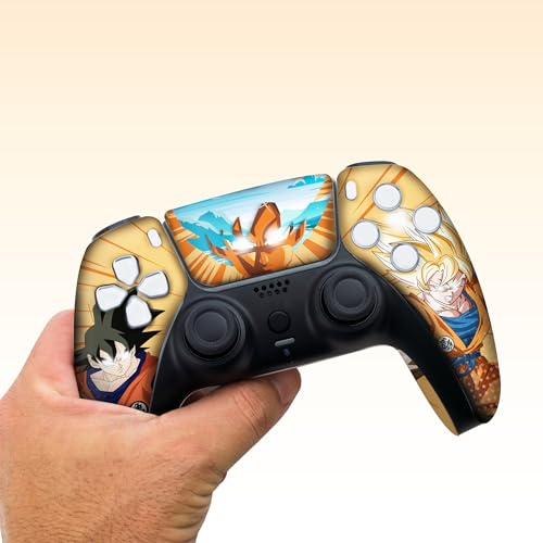 Image of Overpowered Gokku Custom PS-5 Controller Wireless compatible with Play-Station 5 Console by BCB Controllers | Proudly Customized in USA with Permanent HYDRO-DIP Printing (NOT JUST A SKIN)