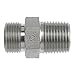 Brennan Industries FS2404-12-12-SS Stainless Steel Straight O-Ring Face Seal Fitting, 1-3/16"-12 NPT x 3/4"-14 NPT Thread, 3/4" Male Face Seal x 3/4" Male NPTF